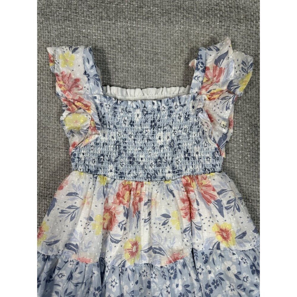 Haute Hippie Dress Girls 3T Floral Ruffle Sleeve Lined Summer Lightweight Casual - Picture 3 of 9